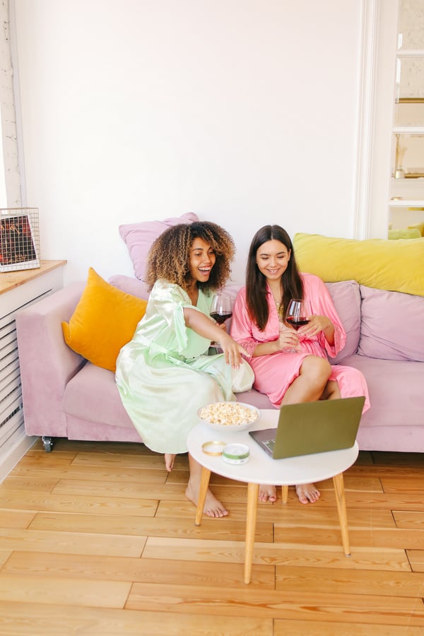 Women Watching Movie in Laptop 